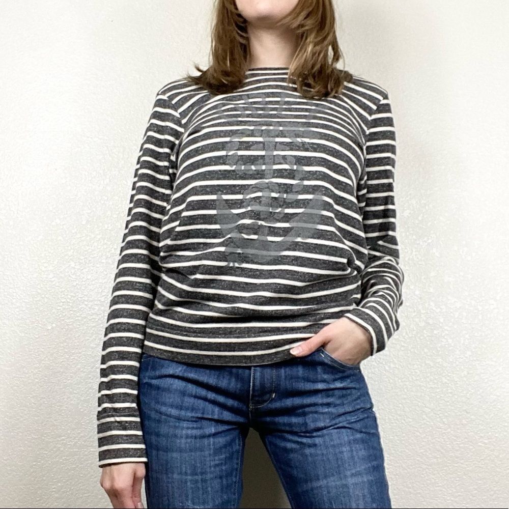 Obey Grey Anchor & Snake Striped Sweatshirt